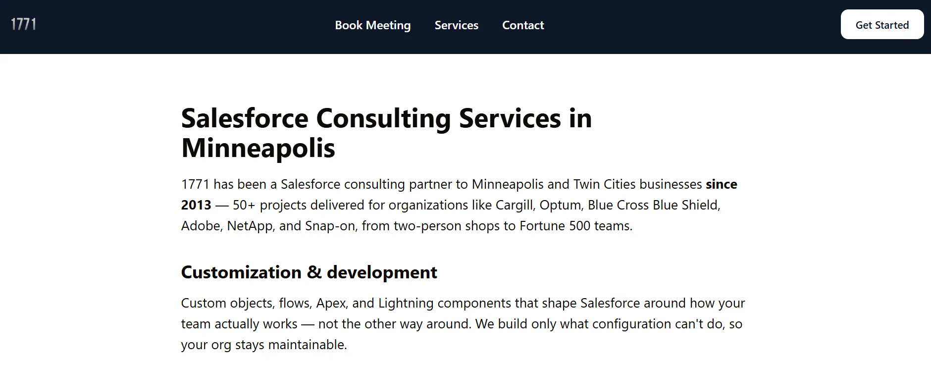 1771 Salesforce consulting partner in Minnesota